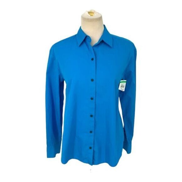 Nordstrom Signature 100% Cotton Button Up Shirt Size XXS NWOT $99 MSRP - Picture 1 of 6